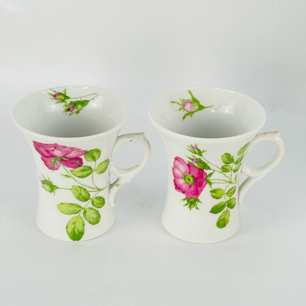 Altrohla Austria Rose Porcelain Mugs 4 oz. Set of 2